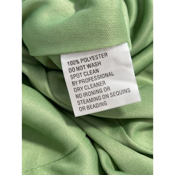 NWT Ieena For Mac Duggal Sequined Bishop Sleeve Sheath Dress Light Green Size 10 - Picture 8 of 10